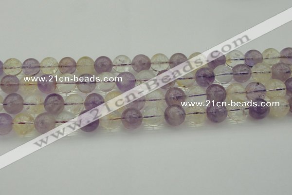 CMQ314 15.5 inches 12mm round citrine & amethyst beads wholesale