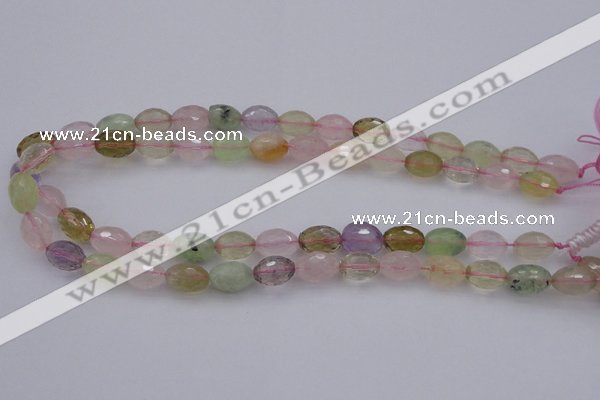 CMQ318 15.5 inches 10*14mm faceted rice mixed quartz beads