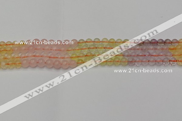 CMQ321 15.5 inches 6mm round mixed quartz beads wholesale