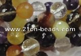 CMQ33 15.5 inches 10mm faceted round multicolor quartz beads