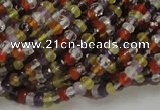 CMQ34 15.5 inches 2.5*4mm faceted rondelle multicolor quartz beads