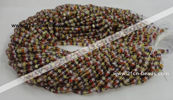 CMQ34 15.5 inches 2.5*4mm faceted rondelle multicolor quartz beads