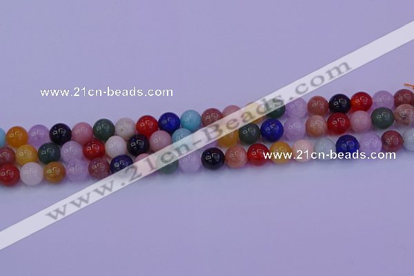 CMQ347 15.5 inches 8mm round mixed quartz gemstone beads