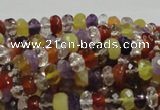 CMQ36 15.5 inches 5*8mm faceted rondelle multicolor quartz beads