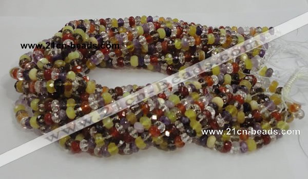 CMQ36 15.5 inches 5*8mm faceted rondelle multicolor quartz beads