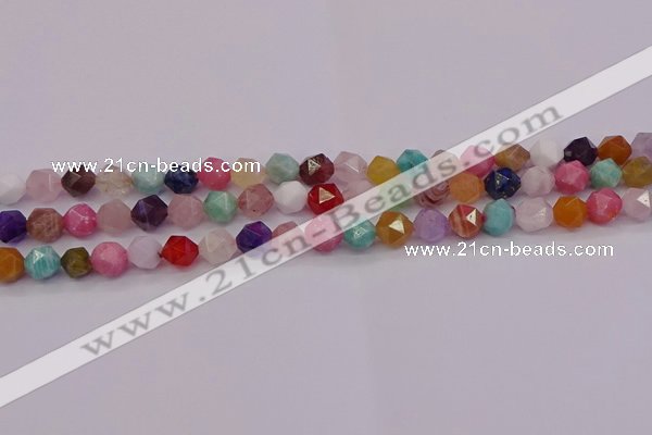 CMQ371 15.5 inches 6mm faceted nuggets mixed gemstone beads