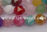 CMQ372 15.5 inches 8mm faceted nuggets mixed gemstone beads