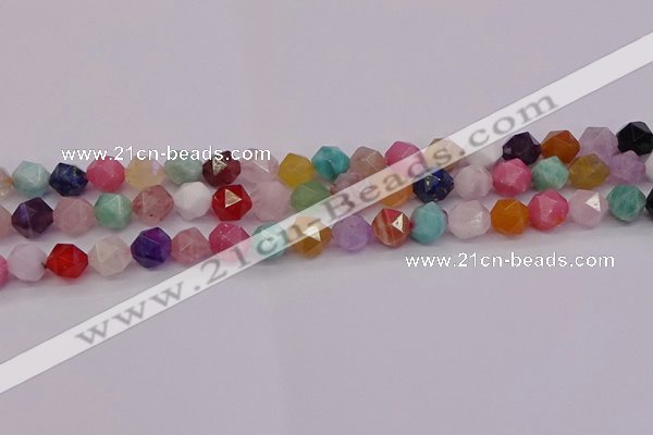 CMQ372 15.5 inches 8mm faceted nuggets mixed gemstone beads