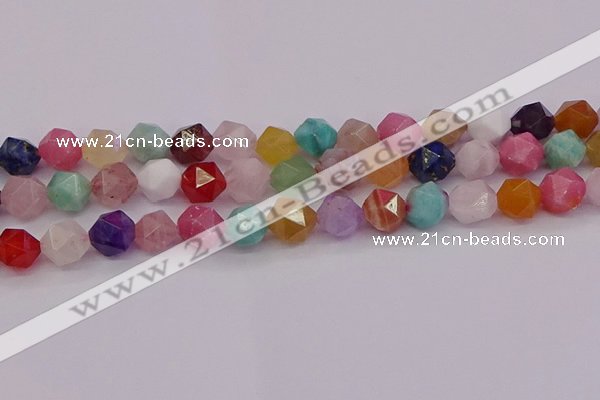 CMQ374 15.5 inches 12mm faceted nuggets mixed gemstone beads