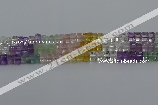 CMQ38 15.5 inches 5*8mm triangle mixed quartz beads wholesale