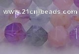 CMQ382 15.5 inches 8mm faceted nuggets mixed quartz beads