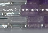 CMQ40 15.5 inches 10*15mm trihedron mixed quartz beads wholesale