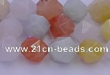 CMQ413 15.5 inches 10mm faceted nuggets mixed jade beads