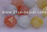 CMQ414 15.5 inches 12mm faceted nuggets mixed jade beads