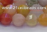 CMQ428 15.5 inches 10mm faceted round natural mixed quartz beads