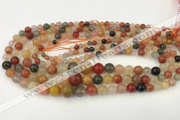 CMQ448 15.5 inches 4mm - 12mm round mixed quartz graduated beads