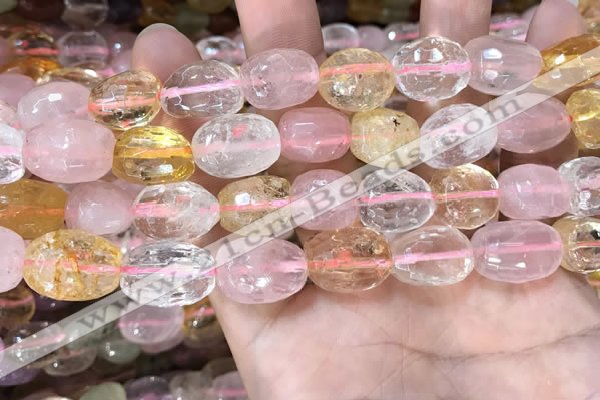 CMQ516 10*12mm - 13*18mm faceted nuggets colorfull quartz beads