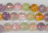 CMQ53 15.5 inches 10mm faceted round multicolor quartz beads