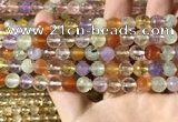 CMQ550 15.5 inches 8mm faceted round colorfull quartz beads
