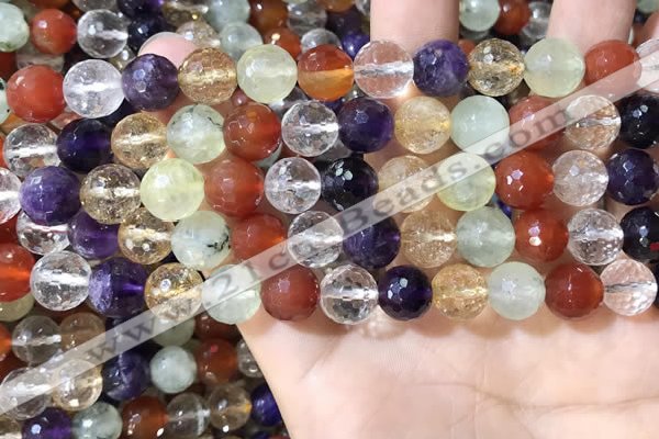 CMQ553 15.5 inches 10mm faceted round colorfull quartz beads