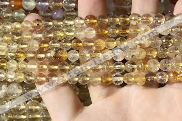 CMQ560 15.5 inches 6mm faceted round citrine gemstone beads