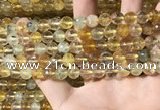 CMQ561 15.5 inches 8mm faceted round citrine & prehnite beads