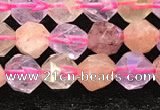 CMQ565 15.5 inches 6mm faceted nuggets mixed quartz beads