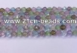 CMQ576 15.5 inches 8mm faceted round mixed quartz beads