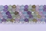 CMQ578 15.5 inches 12mm faceted round mixed quartz beads