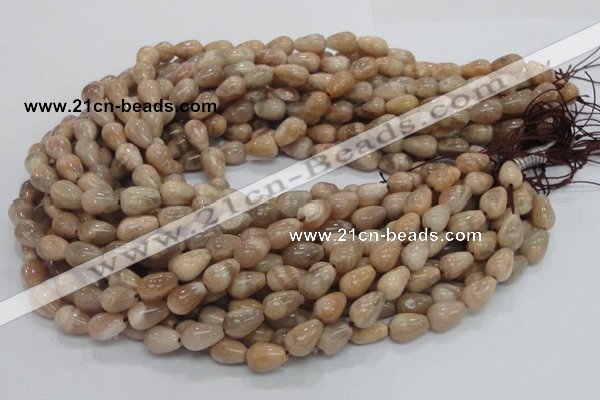 CMS09 15.5 inches 8*12mm teardrop moonstone gemstone beads wholesale