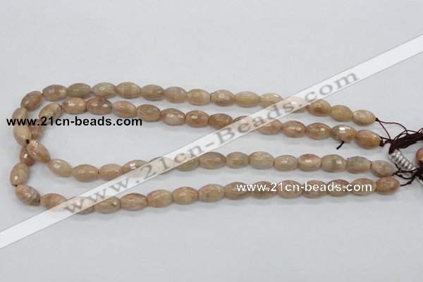 CMS101 15.5 inches 8*12mm faceted rice moonstone gemstone beads