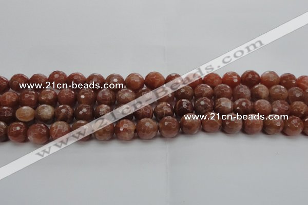 CMS1014 15.5 inches 10mm faceted round AA grade moonstone beads