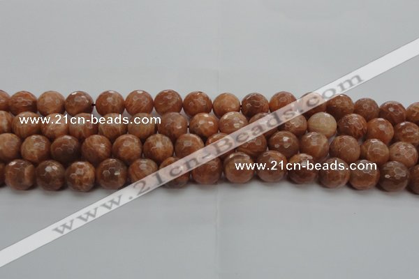 CMS1015 15.5 inches 12mm faceted round AA grade moonstone beads