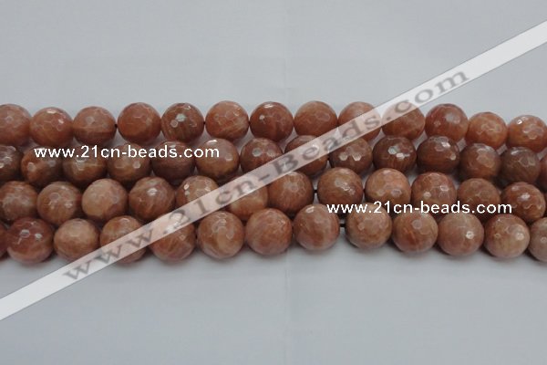 CMS1016 15.5 inches 14mm faceted round AA grade moonstone beads