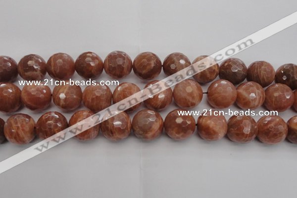 CMS1017 15.5 inches 16mm faceted round AA grade moonstone beads