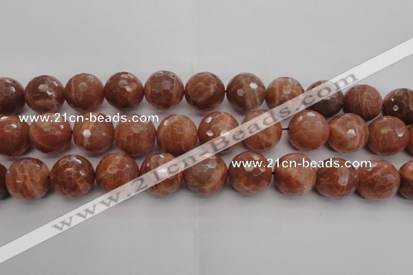 CMS1018 15.5 inches 18mm faceted round AA grade moonstone beads