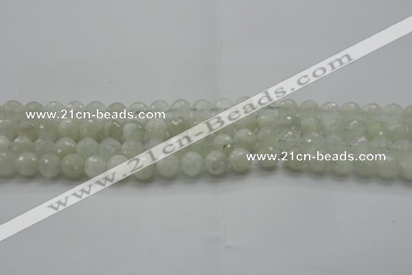 CMS1042 15.5 inches 8mm faceted round A grade white moonstone beads