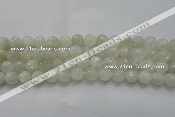 CMS1044 15.5 inches 12mm faceted round A grade white moonstone beads