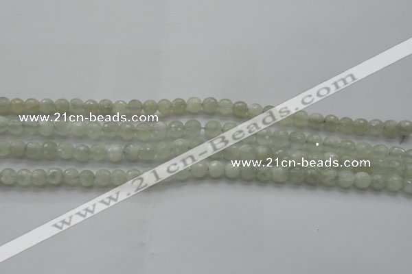 CMS1055 15.5 inches 6mm faceted round grey moonstone beads wholesale
