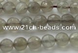 CMS1061 15.5 inches 8mm faceted round grey moonstone beads wholesale