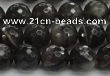 CMS1077 15.5 inches 10mm faceted round grey moonstone beads wholesale