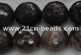 CMS1078 15.5 inches 12mm faceted round grey moonstone beads wholesale