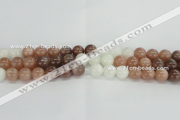 CMS1084 15.5 inches 12mm round mixed moonstone beads wholesale