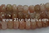 CMS1091 15.5 inches 5*8mm faceted rondelle moonstone beads