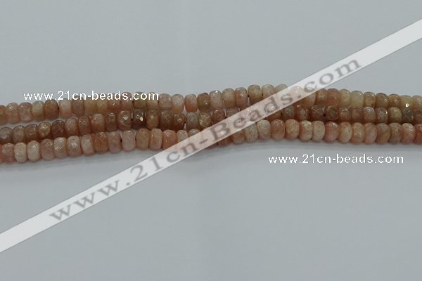 CMS1091 15.5 inches 5*8mm faceted rondelle moonstone beads