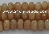 CMS1092 15.5 inches 6*10mm faceted rondelle moonstone beads