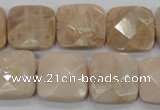 CMS110 15.5 inches 20*20mm faceted square moonstone gemstone beads