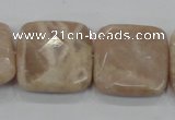 CMS111 15.5 inches 25*25mm faceted square moonstone gemstone beads