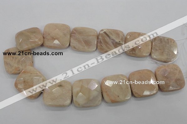 CMS112 15.5 inches 30*30mm faceted square moonstone gemstone beads