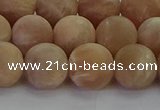 CMS1124 15.5 inches 12mm round matte moonstone gemstone beads